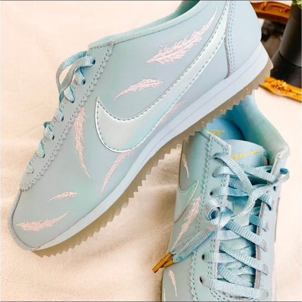 Nike Cortez Limited Edition Powder Blue Embroidered Feather Gum Sole